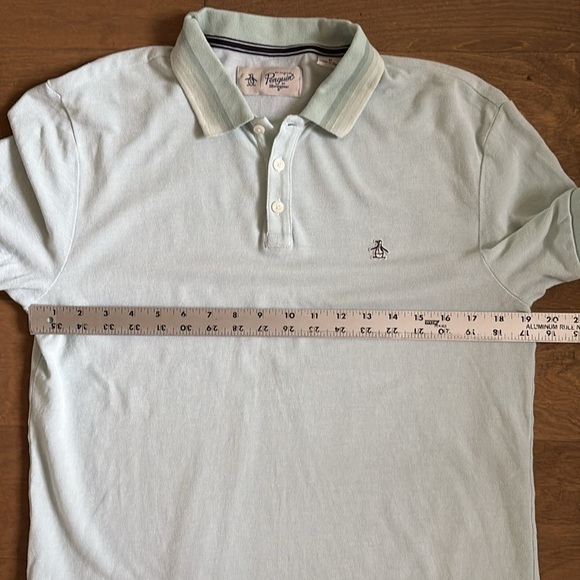 Penguin Lot of 2 Polos Short Sleeves Gray Mint Green Men’s Medium - Picture 7 of 9